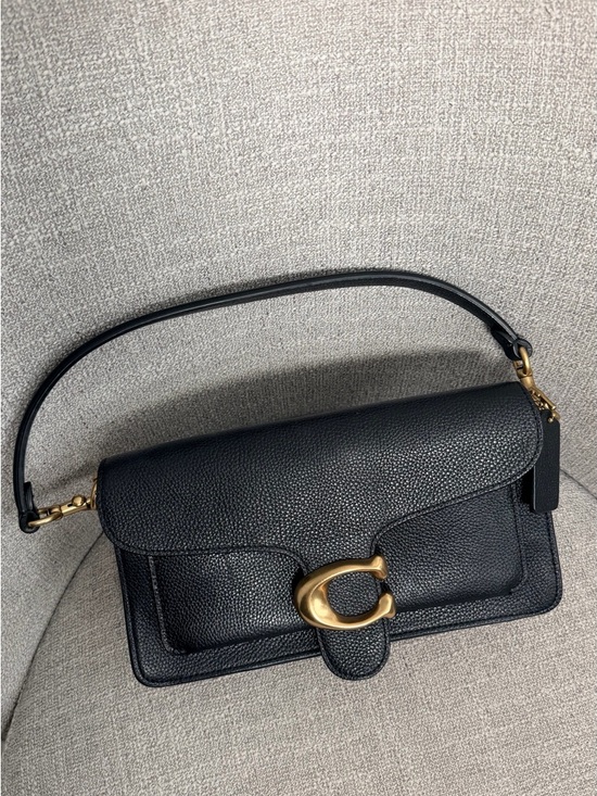Coach Handbags - Coach Black tabby Pebbled Leather Shoulder Bag